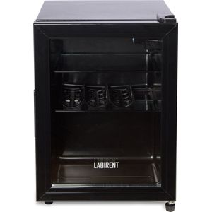 Labirent BL-55 - Tafelmodel Koelkast - Mini Vrijstaande Koelkast - Glazen Deur - 55 Liter Inhoud - Zwart - E grade