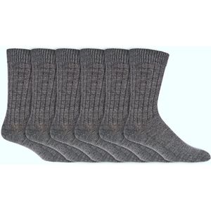 Wollen sokken | Alpacawol | Fijn gebreid | Kleur: Grijs | 6 paar