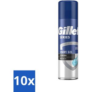 Gillette Series - Scheergel - Cleansing - Charcoal - Verfrissend en reinigend - 200 ml - Bulkverpakking - 10 stuks