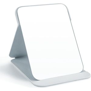 Table Mirror - Travel Mirror - Foldable with Multiple Stand Angles - Flip Mirror with White PU Leather - Super HD Makeup Mirror - Hand Mirror - Compact Mirror - Cosmetic Mirror - 25x18cm