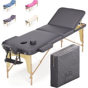 Houten Massagebed met 3 Zones en Accessoires - Opvouwbaar en Verstelbaar