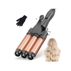 WNHB® Krultang met 3 vaten voor beach waves - Haarstyler met temperatuurinstellingen en snelle opwarming - Golventang voor natuurlijk resultaat