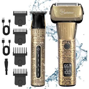 Hatteker Foliescheerapparaat voor Heren – Elektrisch Scheerapparaat & T-Blade Trimmer – Baardtrimmer & Tondeuse – Waterdicht