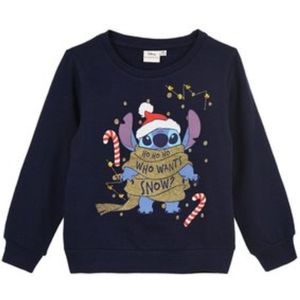 Disney Lilo & Stitch Sweater - Kerst - Kersttrui - Ho Ho Ho Who Wants Snow - Navy - Maat 98/104 (4 Jaar)