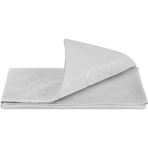 JEMIDI Tafelkleed ornamenten zijdeglans edele tafelhoes tafelkleed - Lichtgrijs - Vorm Rond - Maat 135x135