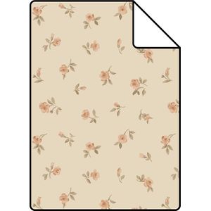 Proefstaal ESTAhome behang vintage bloemetjes beige - 26,5 x 21 cm - 139834-S