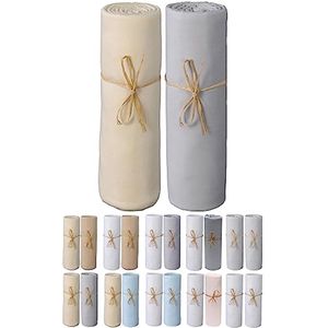 Hoeslaken voor Babymatrassen 60 x 120 cm - 2 Stuks van 100% Biologisch Katoen - Rekbaar en Strijkvrij