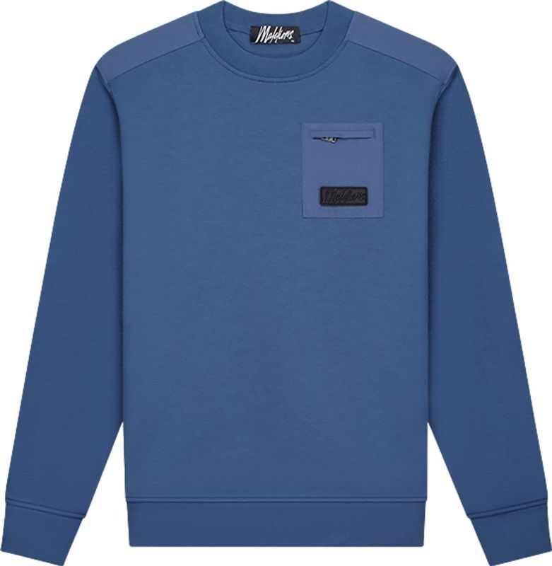 Malelions - Nylon Pocket Sweater - Blauw - Regular Fit