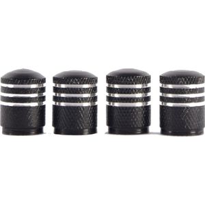 Ventieldoppen zwart 4stuks - Aluminium Ventieldoppen