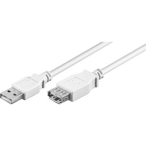 Witte USB2.0 verlengkabel USB-A - 0,30 meter