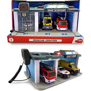 Dickie Toys Sos - Rescue Center Nederlandse Reddingsdiensten - Politie - Brandweer - Ambulance - Vanaf 3 jaar - Speelgoedgarage