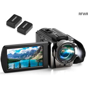 RFWR® Digitale Videocamera Camcorder met 1080P Full HD, 24MP en 16X Digitale Zoom