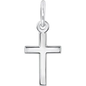Lucardi Dames Zilveren hanger kruis - Hanger - 925 Zilver - Zilverkleurig