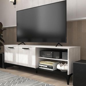 Goodivery ® Stijlvolle TV-Kast voor Televisies tot 65 inch met Grote Opslagruimte en Twee Deuren