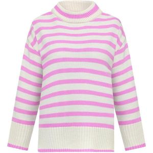 SISTERS POINT MIBA-LOOSE Dames trui - Cream/L.roze - Maat S