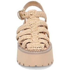 Dolce Vita Lasly Raffia Natural platform sandaal