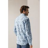 State of Art - Overhemd - Blauw - Bloemenprint - Regular Fit