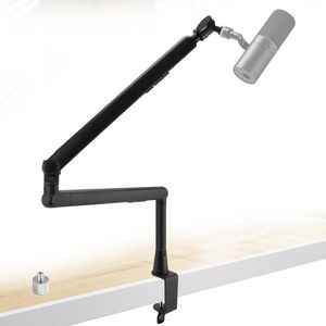 Roterende microfoonarm - Low Profile Mic Boom Arm met kabelbeheer Channel - universeel voor de meeste microfoons - 3/8"" 5/8"" 1/4"" schroef - hoogte verstelbaar Sosher-EU
