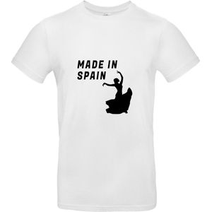 Made in Spain Heren t-shirt | Spanje | Spaans | Madrid | salsa | salsadansen | grappig | cadeau | Wit