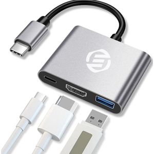 Equivera USB C naar HDMI Adapter - Hub - Type C to HDMI - Geschikt voor Verschillende Merken - Premium
