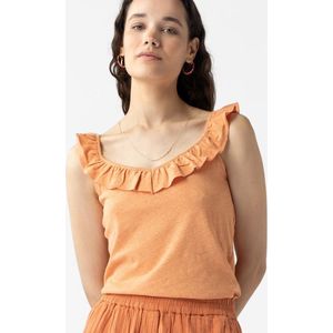 Sissy-Boy - Oranje singlet met ruffles