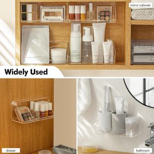 Goodivery ® Transparante Wandgemonteerde Opbergdoos voor Badkamer en Slaapkamer, Zonder Boren, Handige Toegang