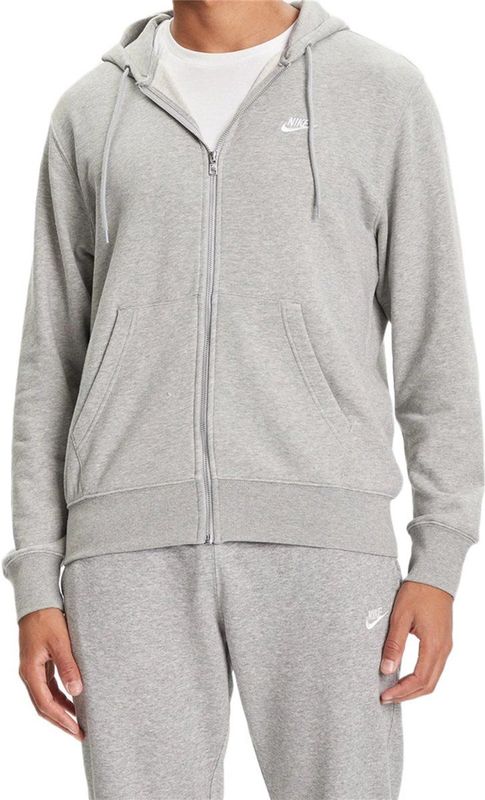 Nike - Club - Hoodie - Zwart - Sweatstof met Rits