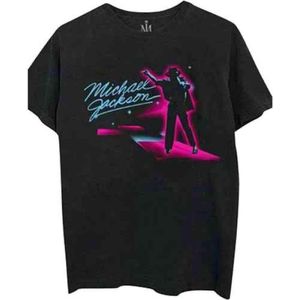 Michael Jackson - Neon Heren T-shirt - XXL - Zwart