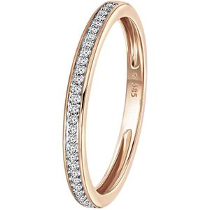 Lucardi Dames Railring 29 diamanten 0,08ct - Ring - Cadeau - 14 Karaat Goud - Roségoud