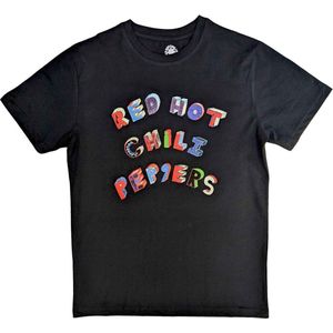 Red Hot Chili Peppers - Colourful Letters Heren T-shirt - S - Zwart