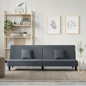 The Living Store Slaapbank - Fluweel - Verstelbare rugleuning - Comfortabele zitervaring - Praktische rolkussens - Stevig en stabiel frame - Donkergrijs - Afmetingen- 200 x 89 x 70 cm