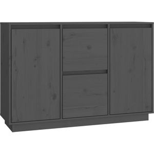 vidaXL-Dressoir-111x34x75-cm-massief-grenenhout-grijs