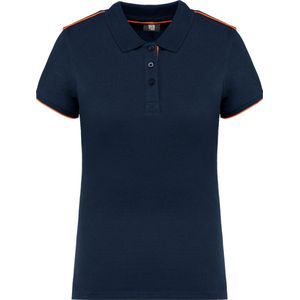 WK. Designed To Work Contrasterende damespolo Day To Day korte mouwen WK271 - Navy / Fluorescent Orange - 3XL