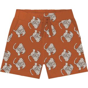 Smitten organic unisex shorts in Adobe bruin met Magische luipaard all-over print