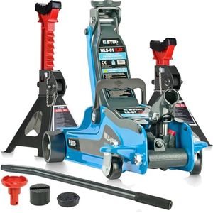 Hydraulische Krik 2,5T met Werkplaatssteunen - Maximaal Draagvermogen 2500KG en Hoogteaanpassing van 85-365mm