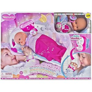 Nenuco - Poppenset - met Baby monitor en Bedje - Roze