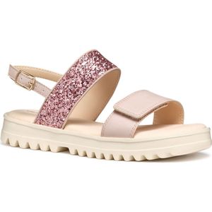 Geox - Coralie - Sandalen - Roze - Lederlook - Glitterstof