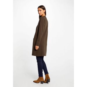 Lang recht vest met open kraag 232-Mbloom donkergroen