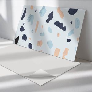 Wallfluent Vinyl Wandpaneel - Abstract steenpatroon Vinyl Wandbekleding - 120 cm x 60 cm - Blauw PVC wandpaneel - Verpakking van 1 stuk - Rechthoekig Wandbekleding Vinyl - Texturen Wandpaneel - Zelfklevend Muurpaneel - Wandpaneel Keuken en Badkamer