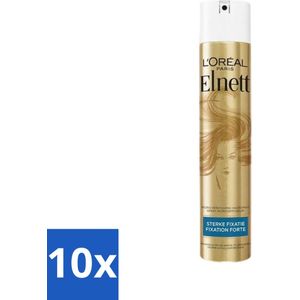 L'Oréal Paris - Elnett Satin - Haarspray - Sterke Fixatie - Satijnzacht Gevoel - 300 ml - Bulkverpakking - 10 stuks