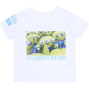 Wit T-shirt, T-shirt bedrukt met Toy Story groene aliens DISNEY