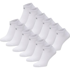 BOXR Underwear - Bamboe Sneaker Sokken - Bamboe Enkelsokken Dames & Heren - Zijdezacht - Thermo Control - Korte Sokken - 12 Paar - 39/42 - Wit