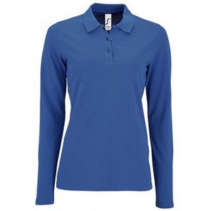 SOLS Dames/dames Perfecte Lange Mouw Pique Polo Shirt (Koningsblauw)