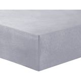 Vision - Hoeslaken - FLANEL - Grijs - 180 x 200cm met ruime hoek van 30cm - 100% katoen Flanel