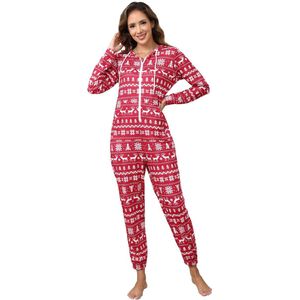 Kerst Onesie voor Vrouwen, Jumpsuit met Capuchon, Lange Mouwen, Ritssluiting, Eendelig Pyjama, Nieuwigheid Nachtkleding