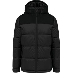 Kariban Uniseks tweekleurige gewatteerde parka met capuchon K6163 - Black - L