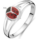Zilver Ring Lieveheersbeestje Wit 1021833