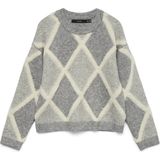 Vero Moda - Vmargie Ls O-neck Pullover - Med.grey Birch - Gebreide Trui