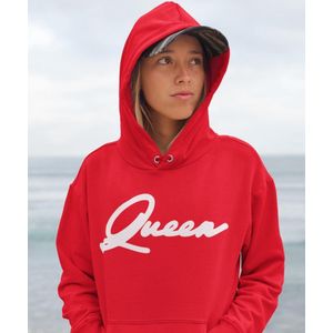 King / Queen Hoodie Red (Queen - Maat XXL) | Koppel Cadeau | Valentijn Cadeautje voor hem & haar