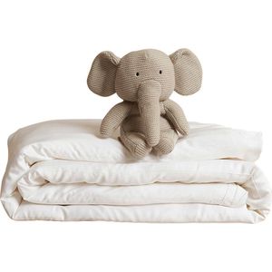 Coco & Cici - Tencel Sateen Dekbedovertrek 100 x 135 cm - 1 Persoons Beddengoed - Kinderbeddengoed - Lyocell - Hypoallergeen & Extra Zacht - Wit